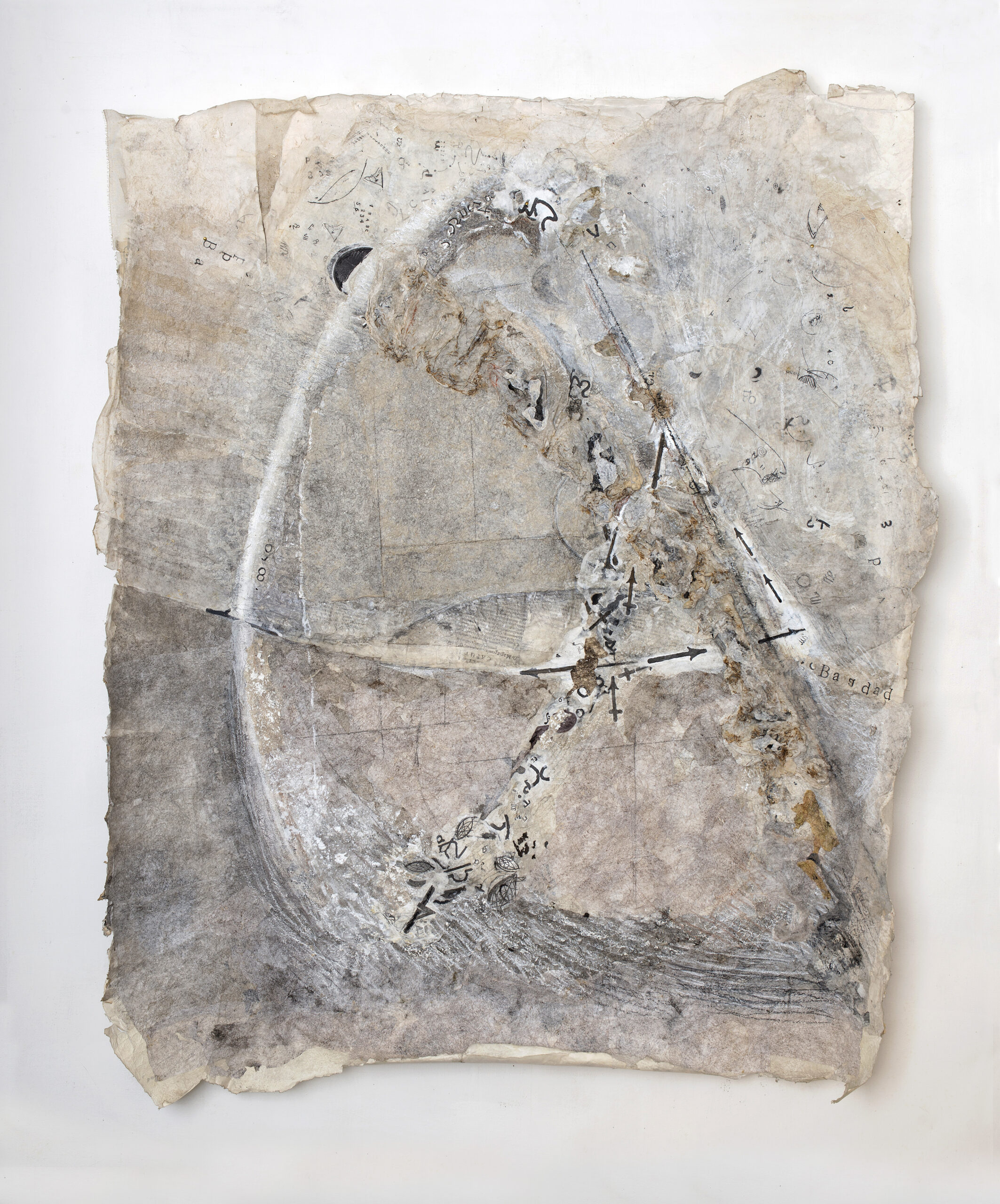 <i>Mappa</i>, 2005-2019 Collage su garza, cm 175 x 150
