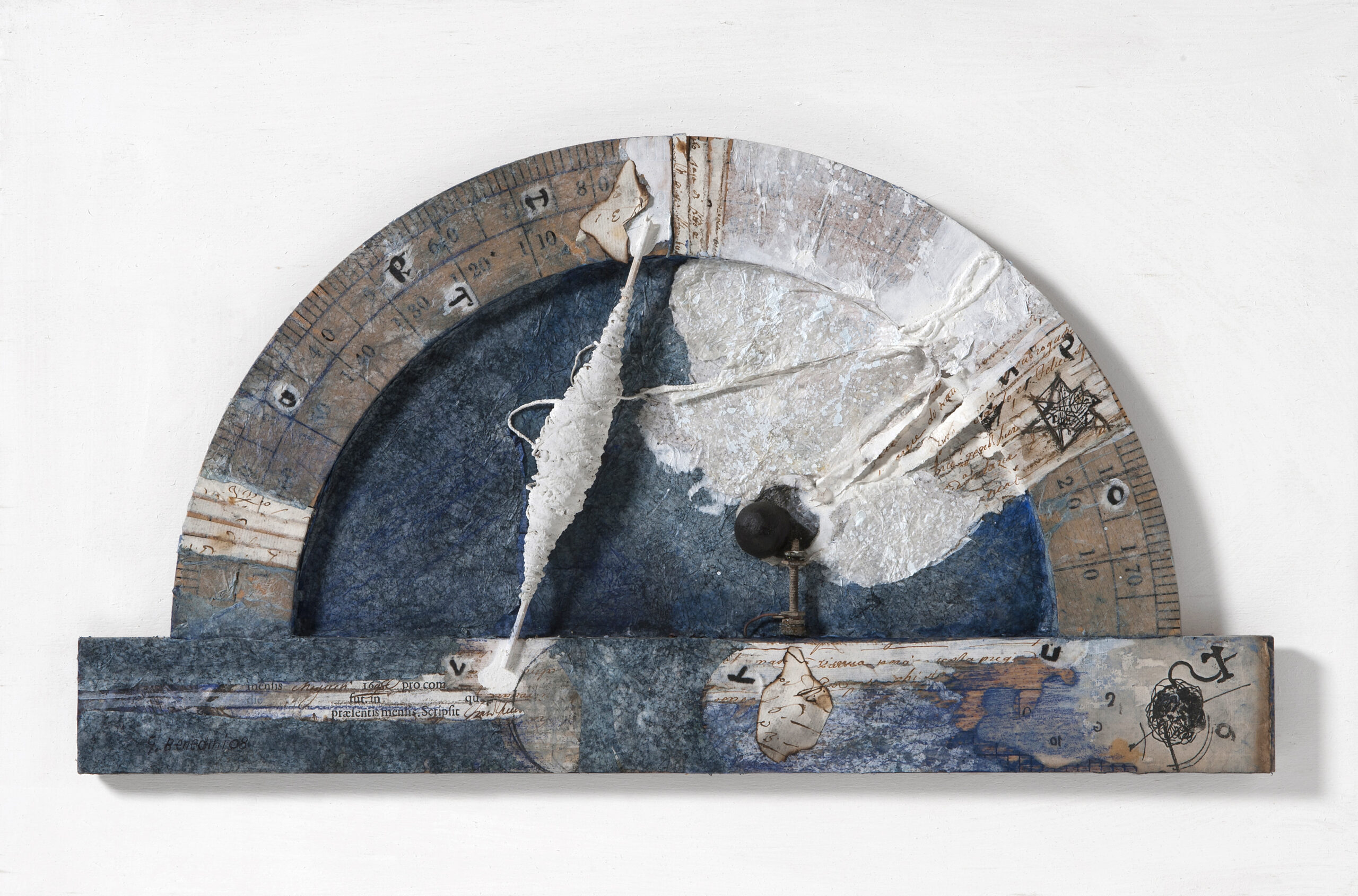 <i>Goniometro</i>, 2008 Polimaterico su legno, cm 40 x 60