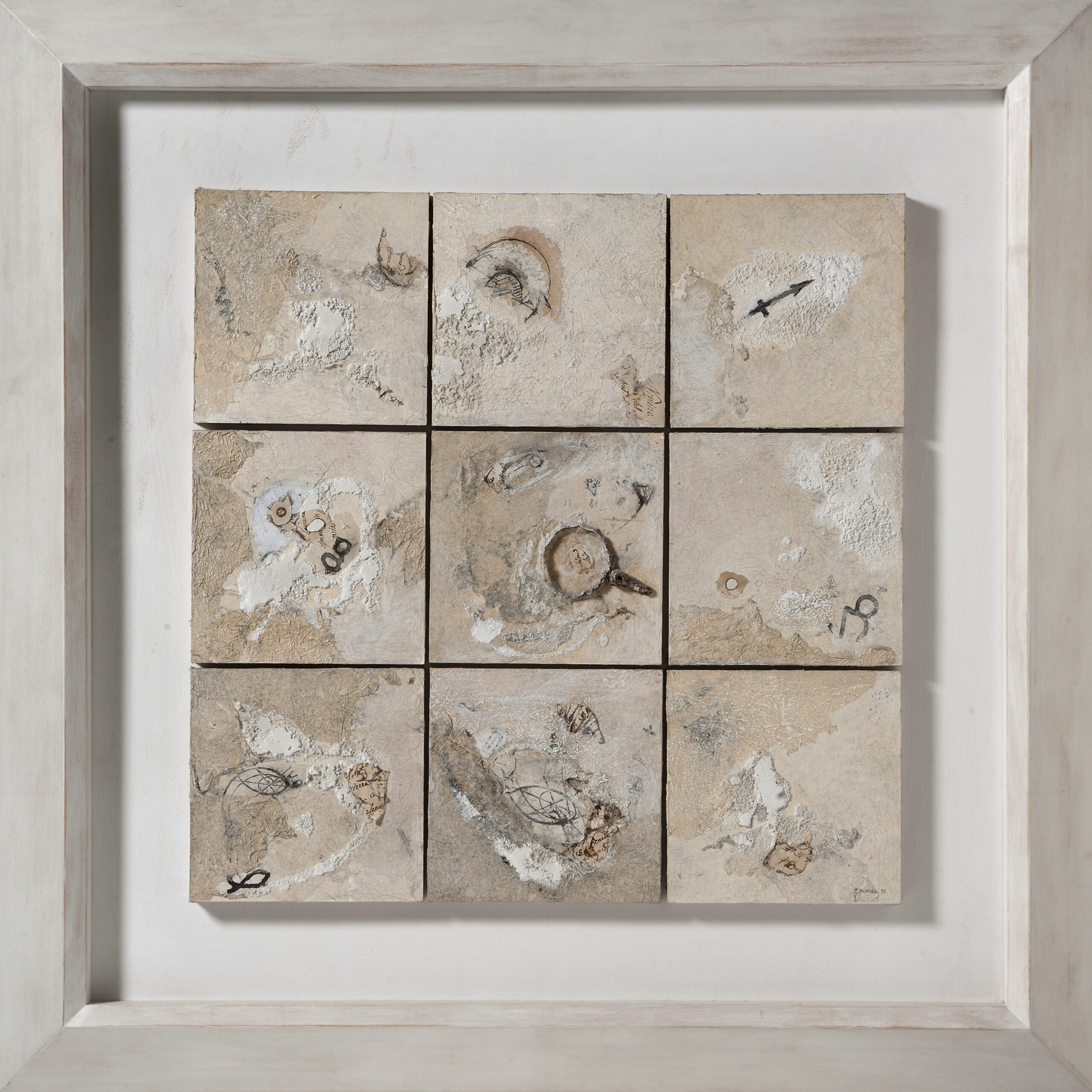 <i>Costellazione</i>, 1996 Polimaterica su tavola, cm 60 x 60