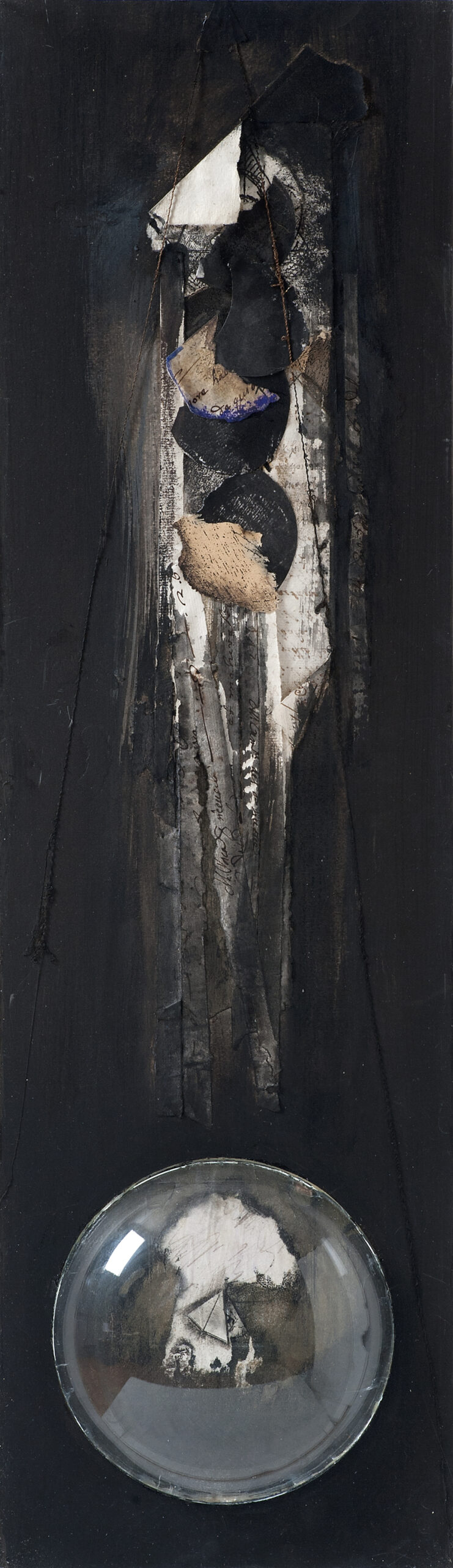 <i>Pendolo del tempo</i>, 2000<br />Polimaterico su legno, cm 70 x 21